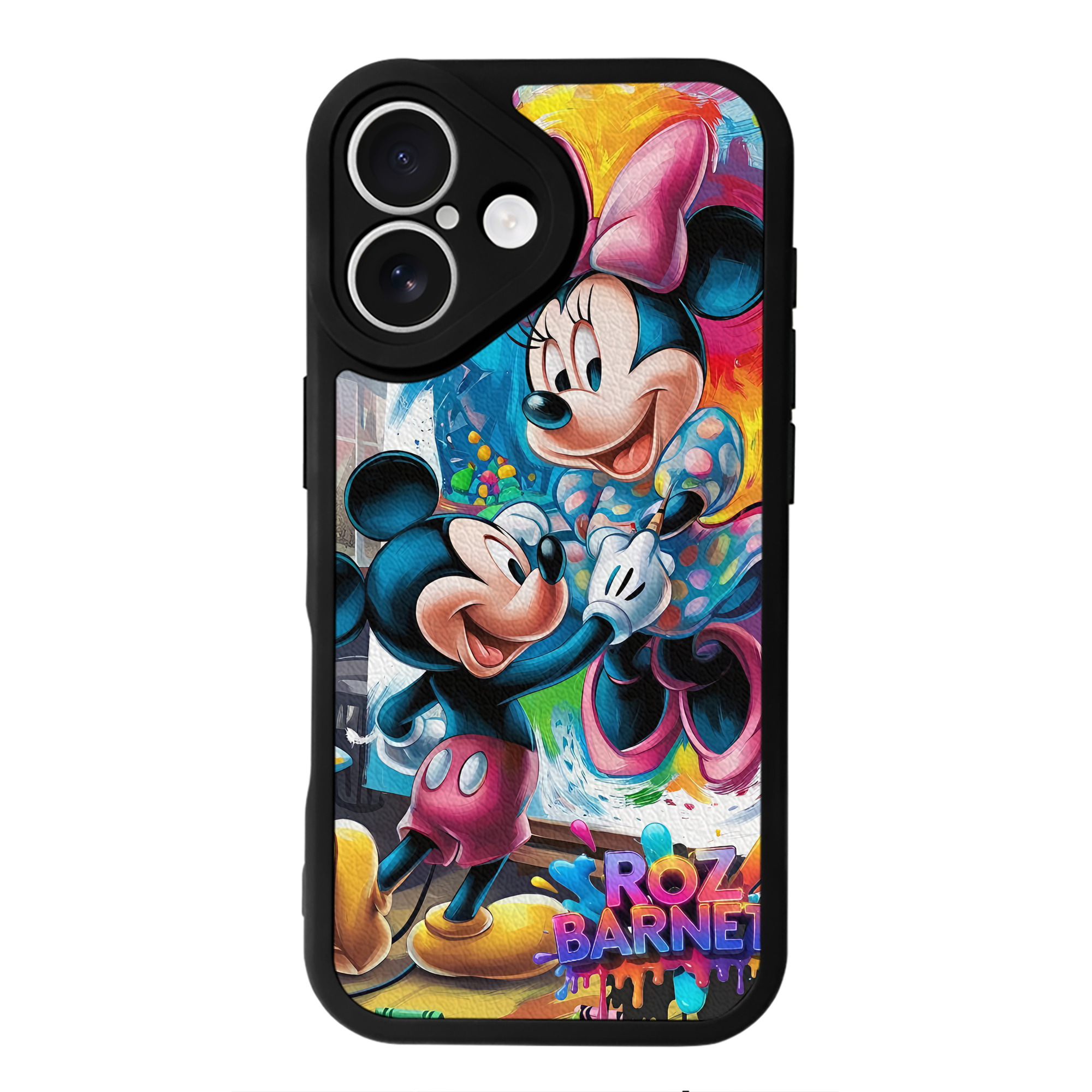 （画像用） ミッキーマウス Mickey Mouse 【iPhone 16シリーズ対応】シリコンスマホケース（レザー調） 材質：シリコン